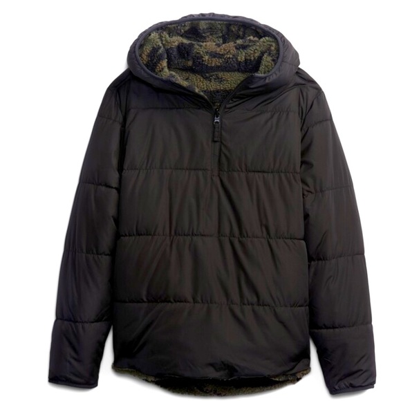 GAP Other - Gap Boys Teen Reversible Sherpa Jacket Hoodie Teen 14-16